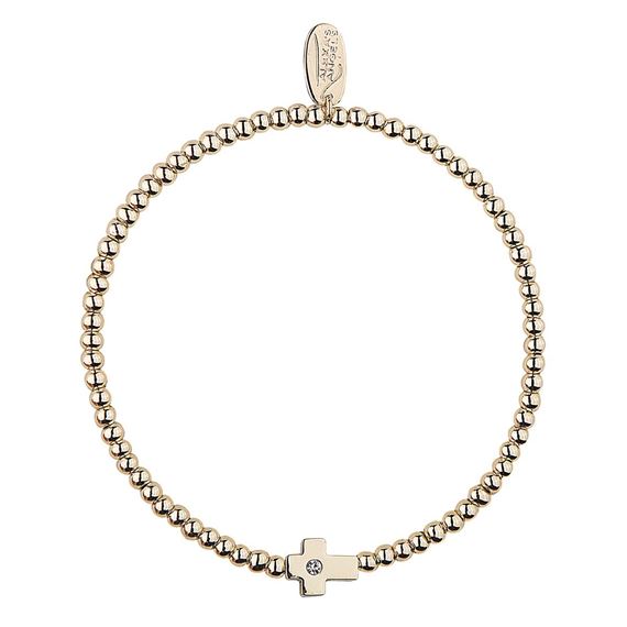 GOLD CROSS STRETCH BRACELET